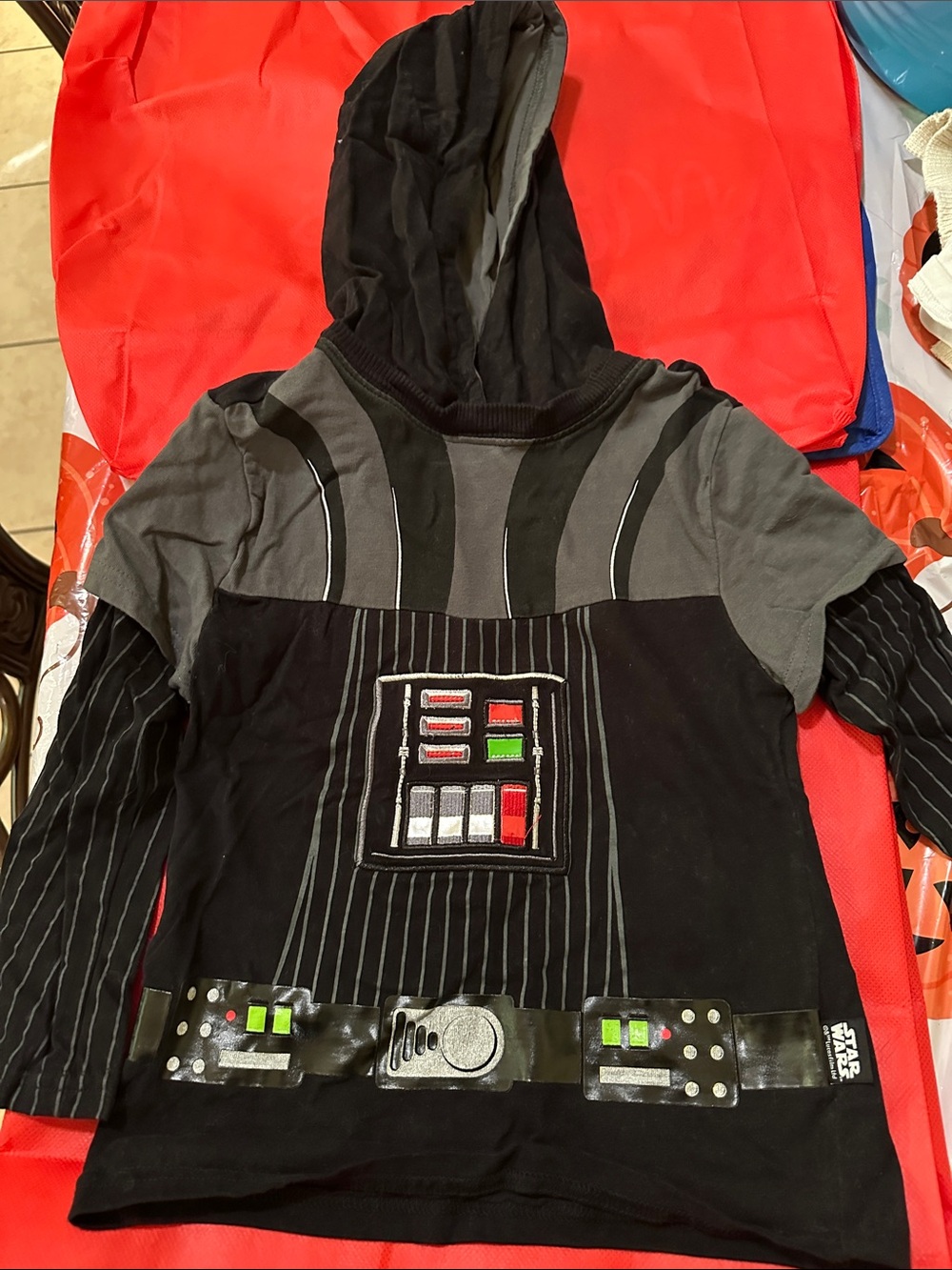 Star Wars Boys Black & Gray Darth Vader Costume Hoodie